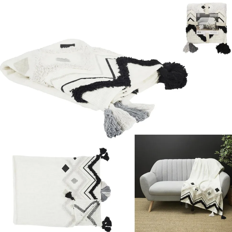 Koc Boho Dompu bawełniany 130x170