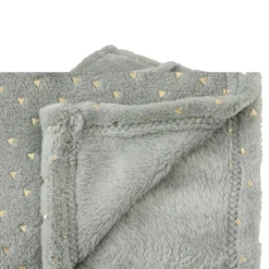 Koc flanelowy szary w trójkąty 100x75cm