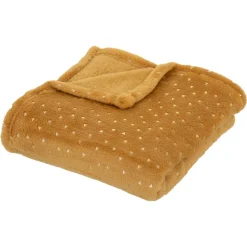 Koc flanelowy żółty w trójkąty 100x75cm