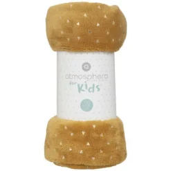 Koc flanelowy żółty w trójkąty 100x75cm