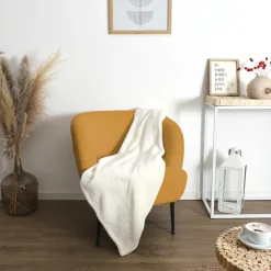 Koc/ Pled Honeycomb kremowy 120x150cm