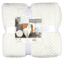 Koc/ Pled Honeycomb kremowy 120x150cm