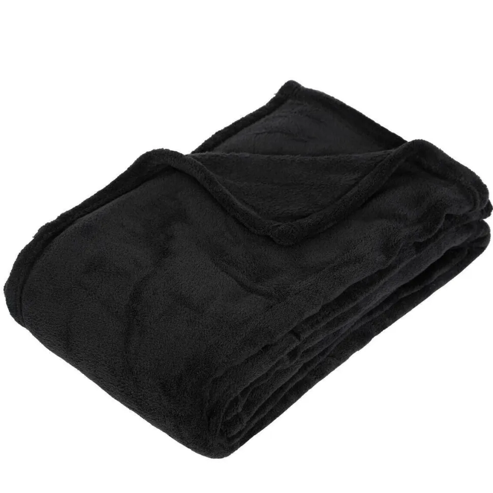 Koc Pled mikrofibra 125x150cm czarny