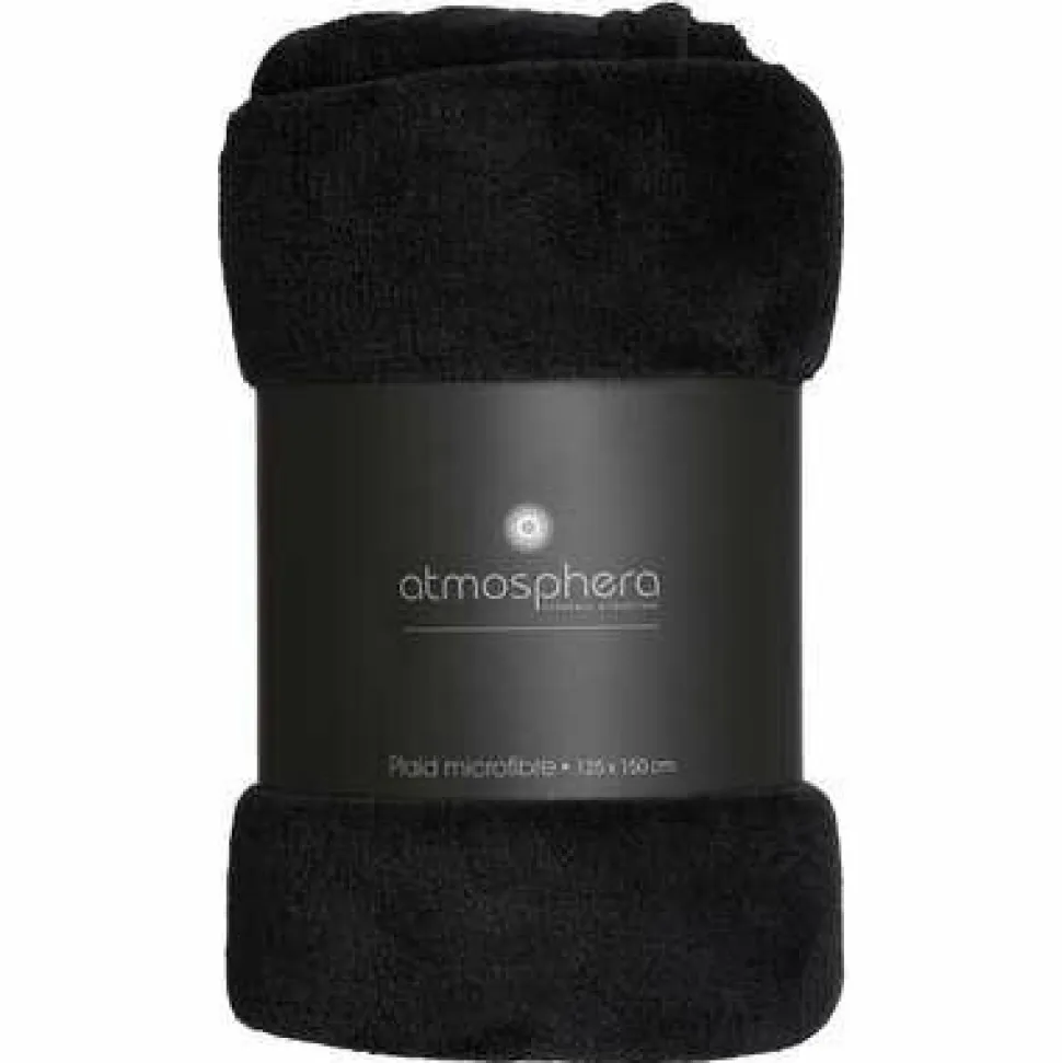 Koc Pled mikrofibra 125x150cm czarny