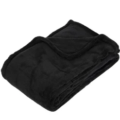 Koc Pled mikrofibra 130x180cm czarny