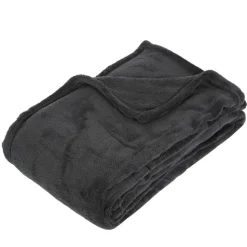 Koc Pled mikrofibra 125x150cm szary       ciemny