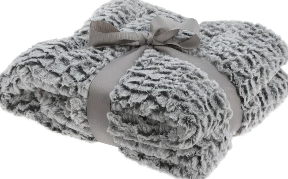 Koc Scale gruby 180x130 cm szary