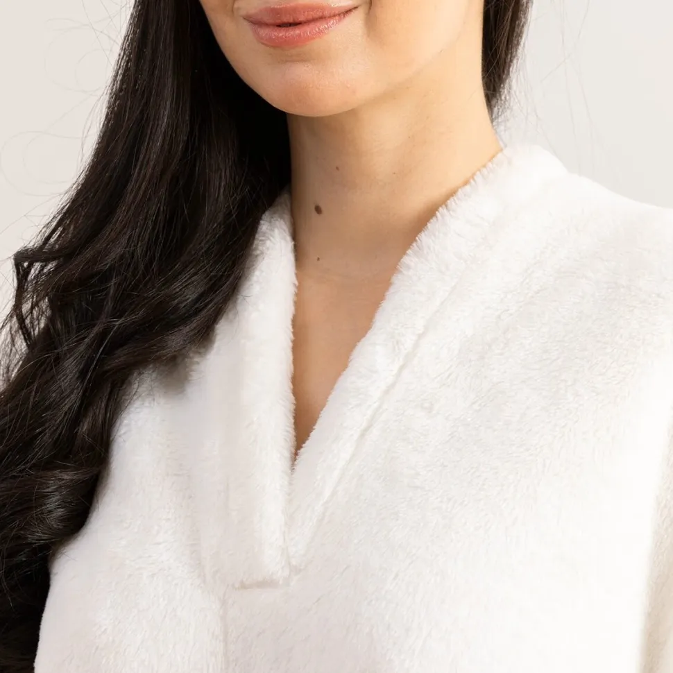 Koc z rękawami Aksel uniwersalny biały