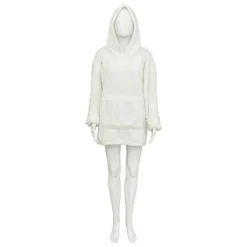 Koc z rękawami i kapturem Teddy uniwersalny biały