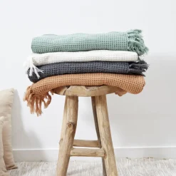 Koc/Pled Waffle antracytowy 150x200cm