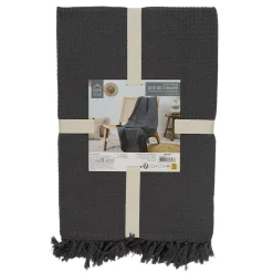 Koc/Pled Waffle antracytowy 150x200cm