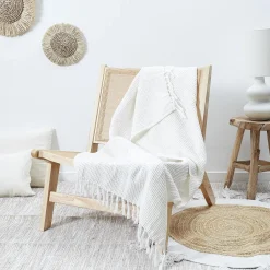 Koc/Pled Waffle biały