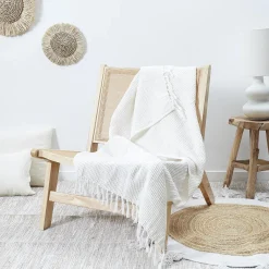 Koc/Pled Waffle biały 150x200cm