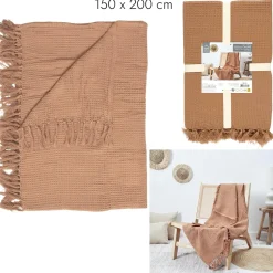 Koc/Pled Waffle ochra 150x200cm