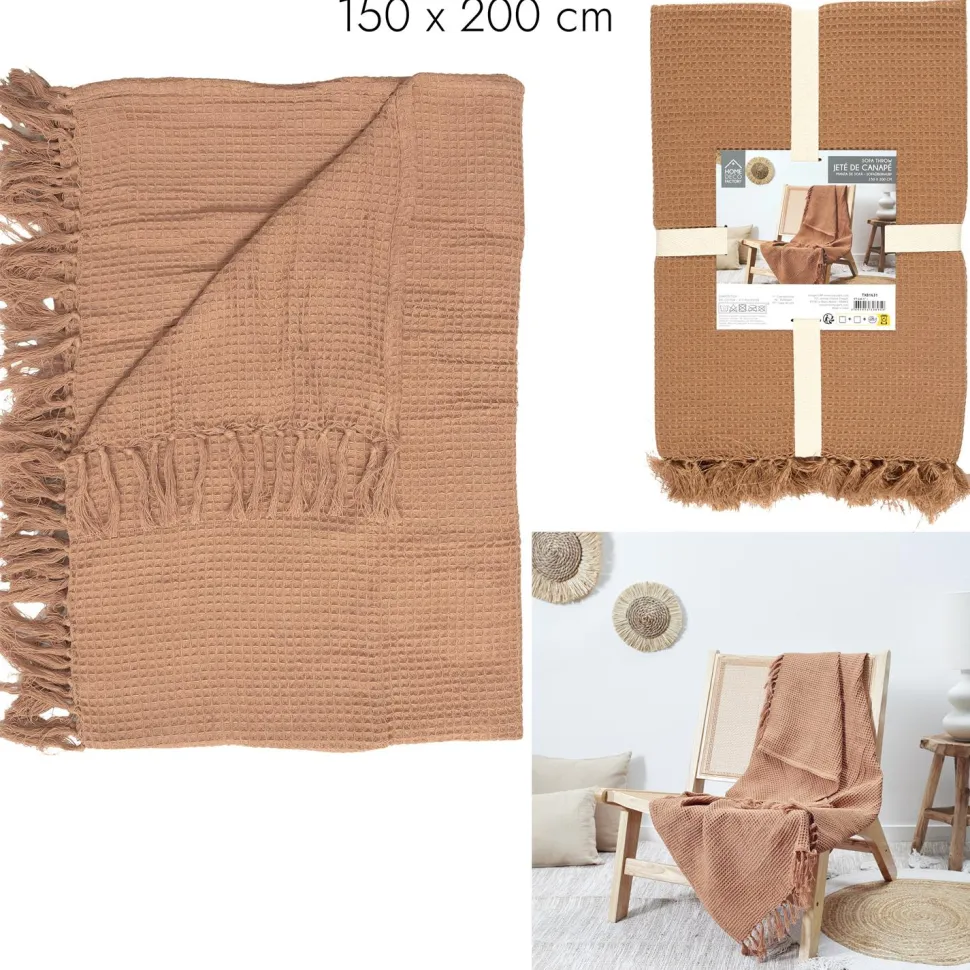 Koc/Pled Waffle ochra 150x200cm