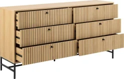 Komoda Albany 6 szuflad dąb naturalny