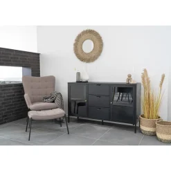 Komoda Dalby 3 szuflady, 2 drzwi czarna