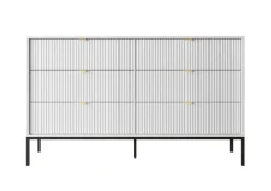 Komoda Delicious 6 szuflad ryflowana biała