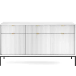 Komoda Delicious duża ryflowana biała