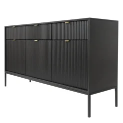 Komoda Delicious duża ryflowana czarna