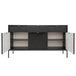 Komoda Delicious duża ryflowana czarna