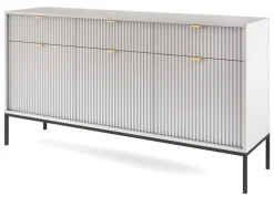 Komoda Delicious duża ryflowana szara