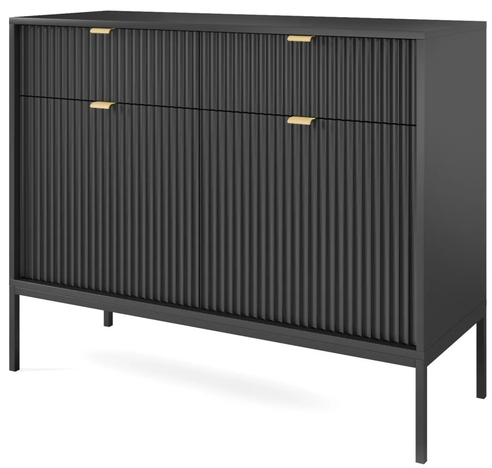 Komoda Delicious ryflowana czarna