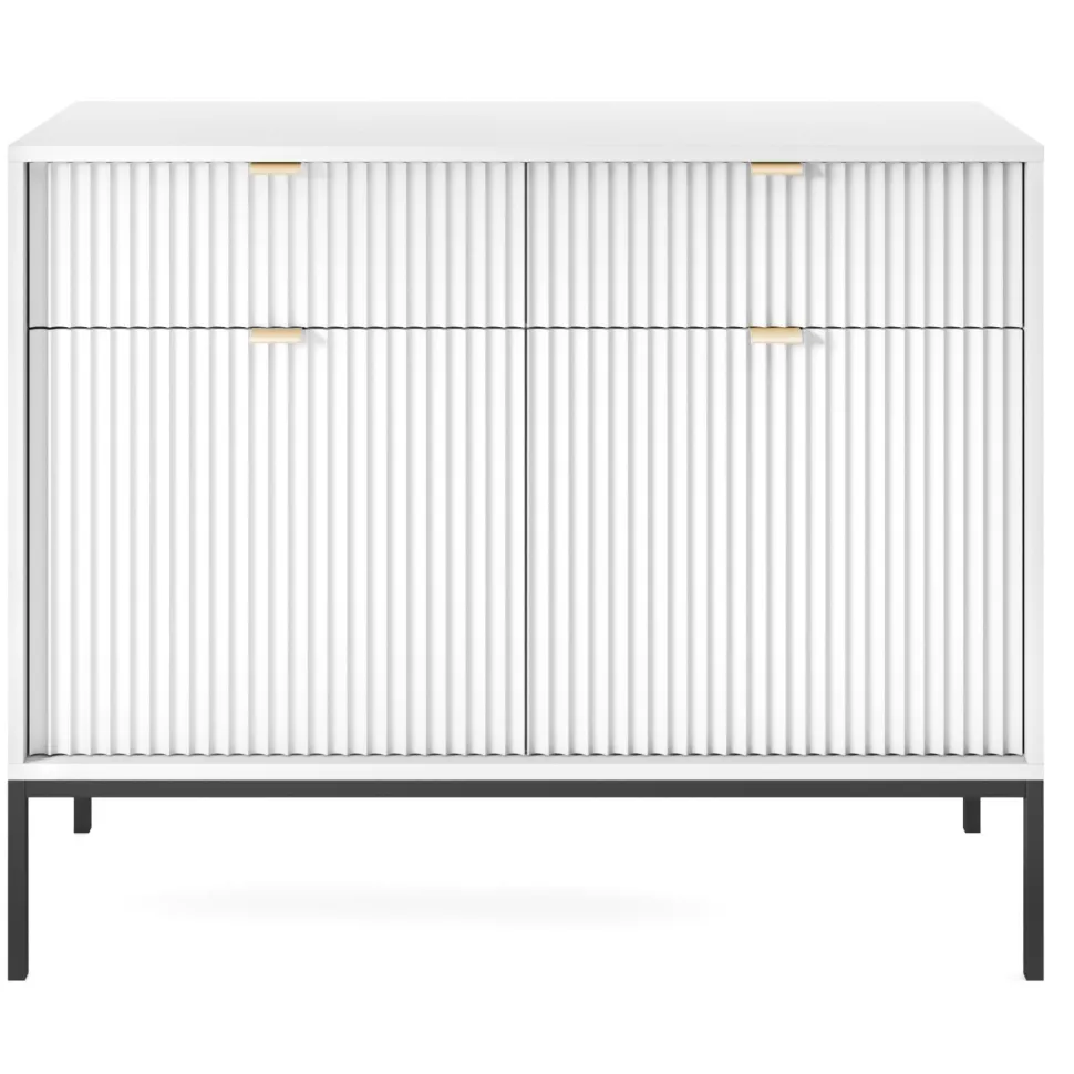 Komoda Delicious ryflowana biała