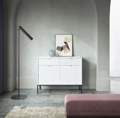 Komoda Delicious ryflowana biała