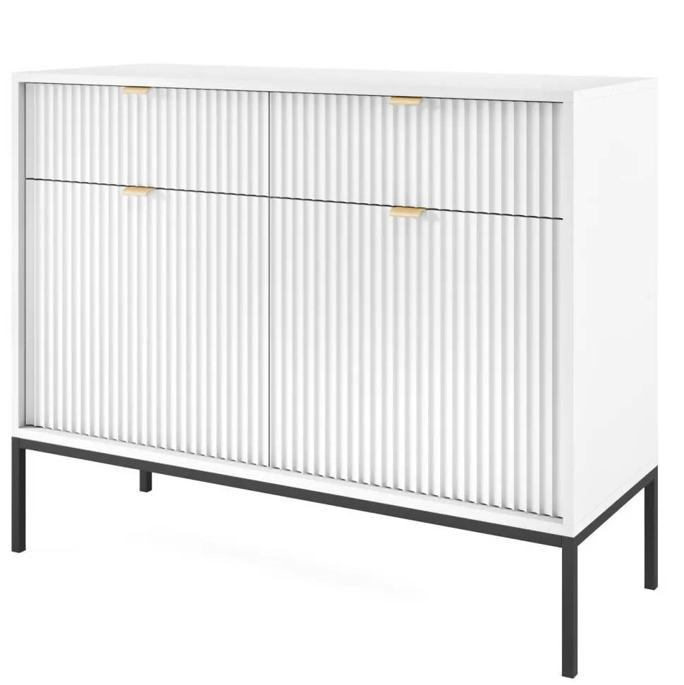 Komoda Delicious ryflowana biała