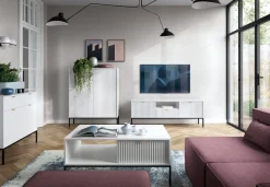 Komoda Delicious ryflowana biała