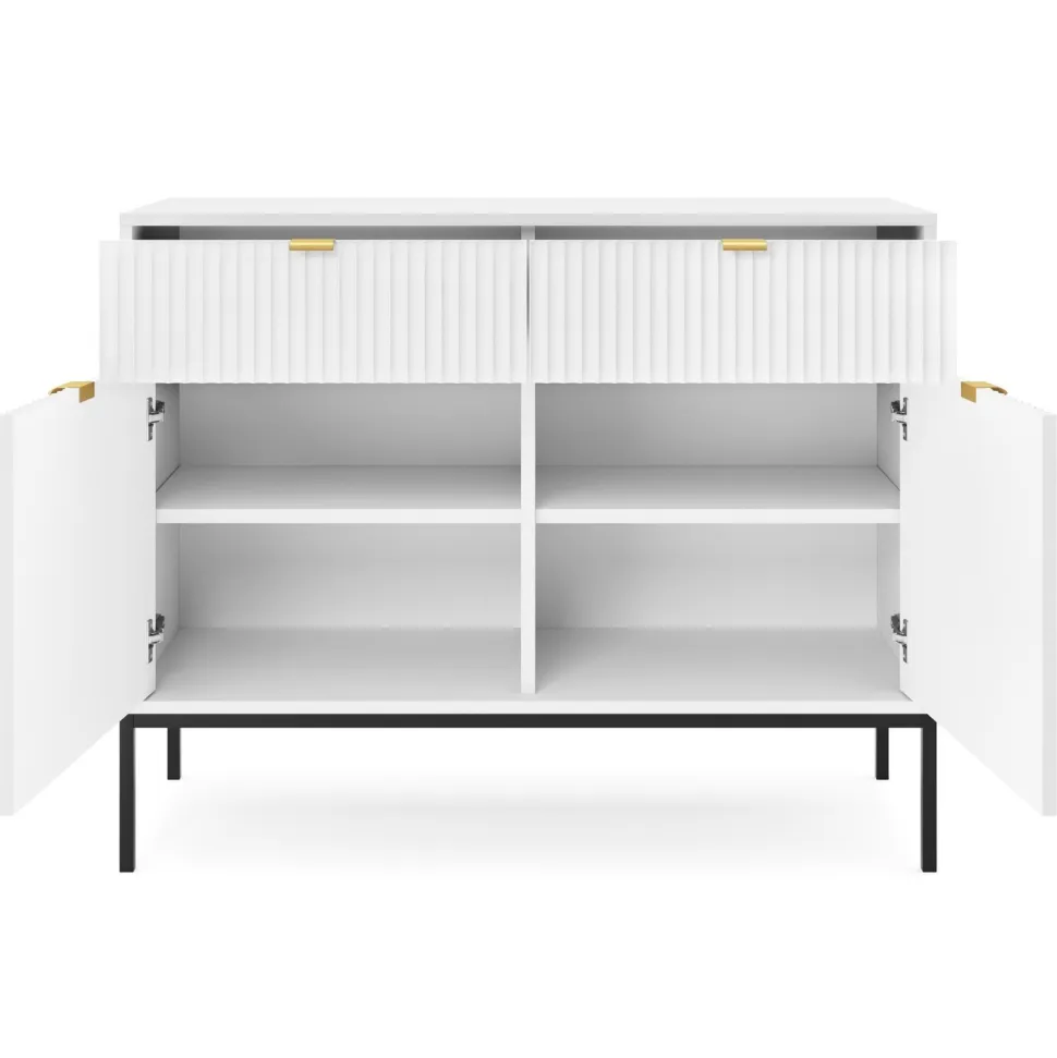 Komoda Delicious ryflowana biała