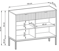 Komoda Delicious ryflowana biała