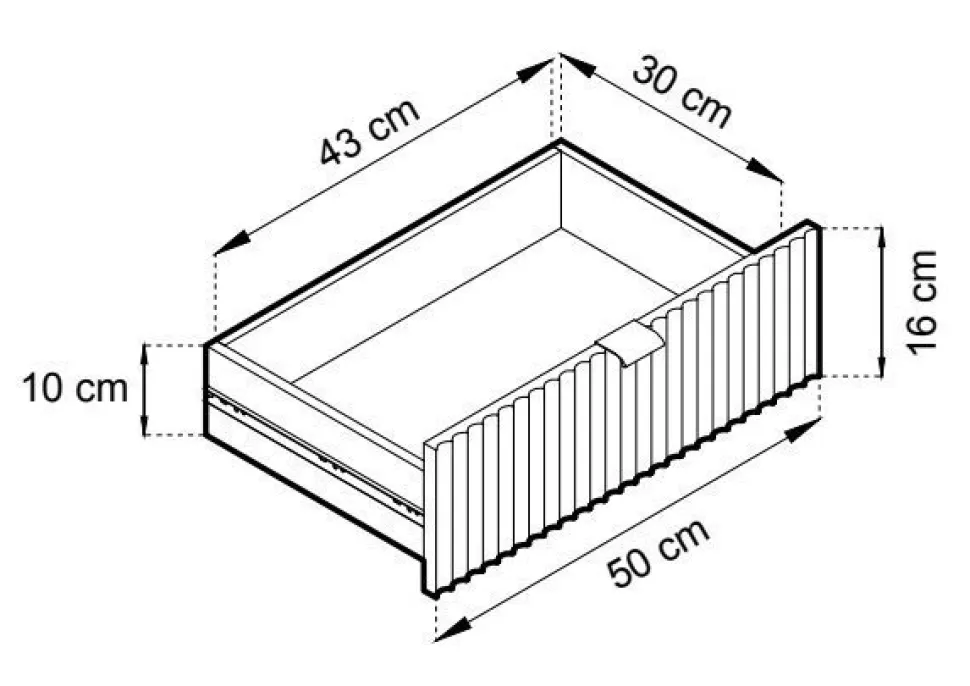 Komoda Delicious ryflowana biała