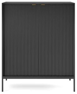 Komoda Delicious wysoka ryflowana czarna