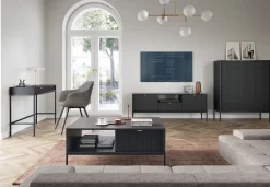 Komoda Delicious wysoka ryflowana czarna