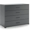 Komoda Della 4 szuflady szara