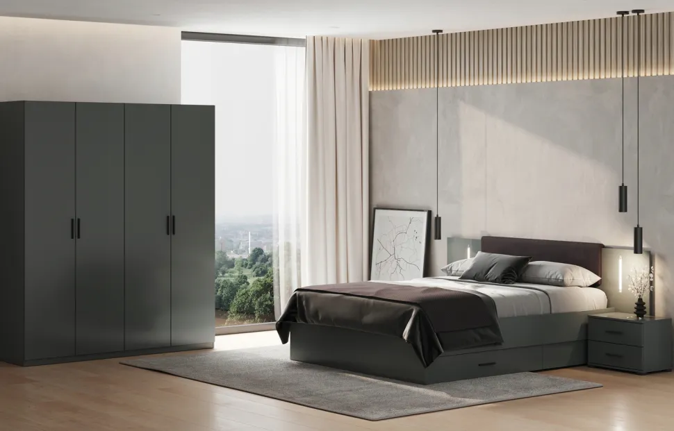 Komoda Della 4 szuflady szara