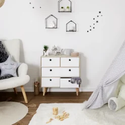 Komoda Etoile biała/ naturalna