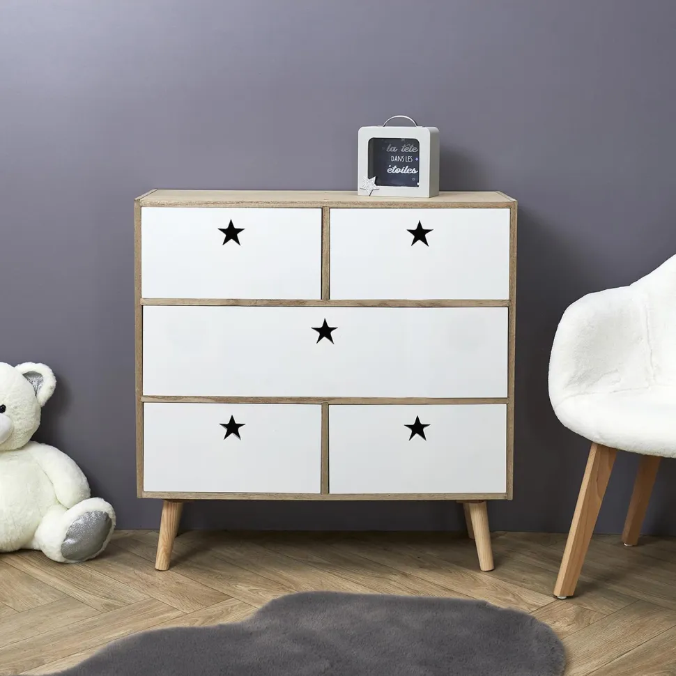 Komoda Etoile biała/ naturalna
