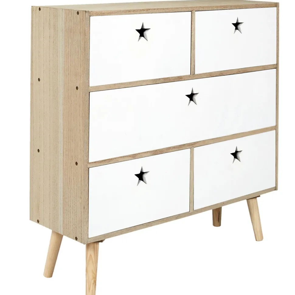 Komoda Etoile biała/ naturalna