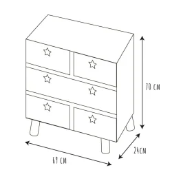 Komoda Etoile biała/ naturalna