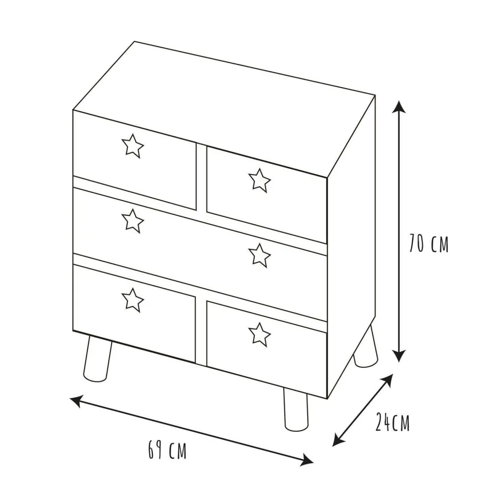 Komoda Etoile biała/ naturalna