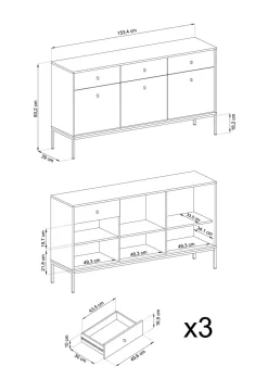 Komoda Evora duża granatowa
