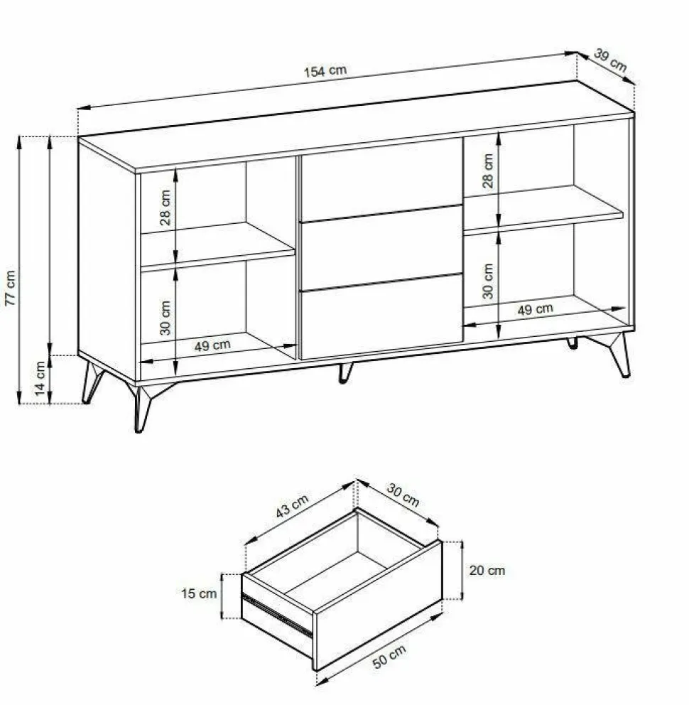 Komoda Fargo duża z szufladami