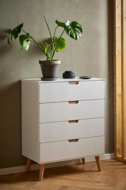 Komoda Lowell z 4 szufladami biała