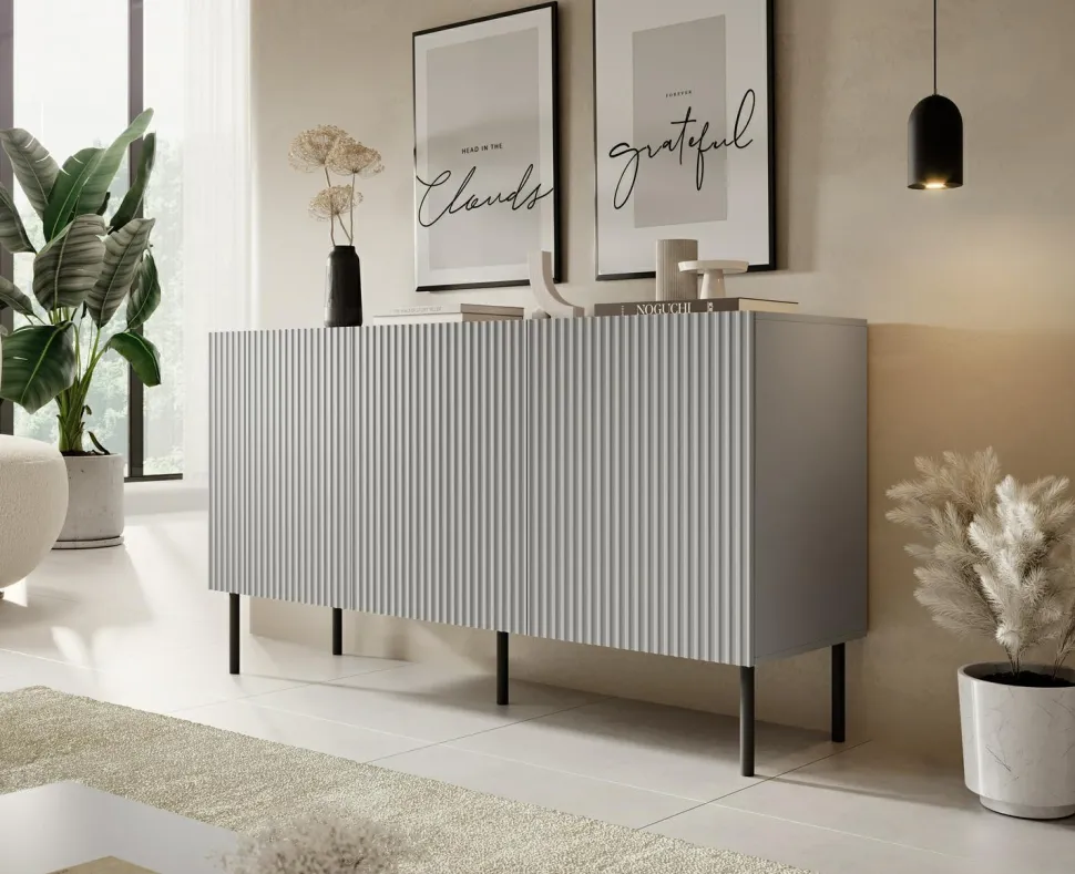 Komoda szeroka Harbin szara/czarna