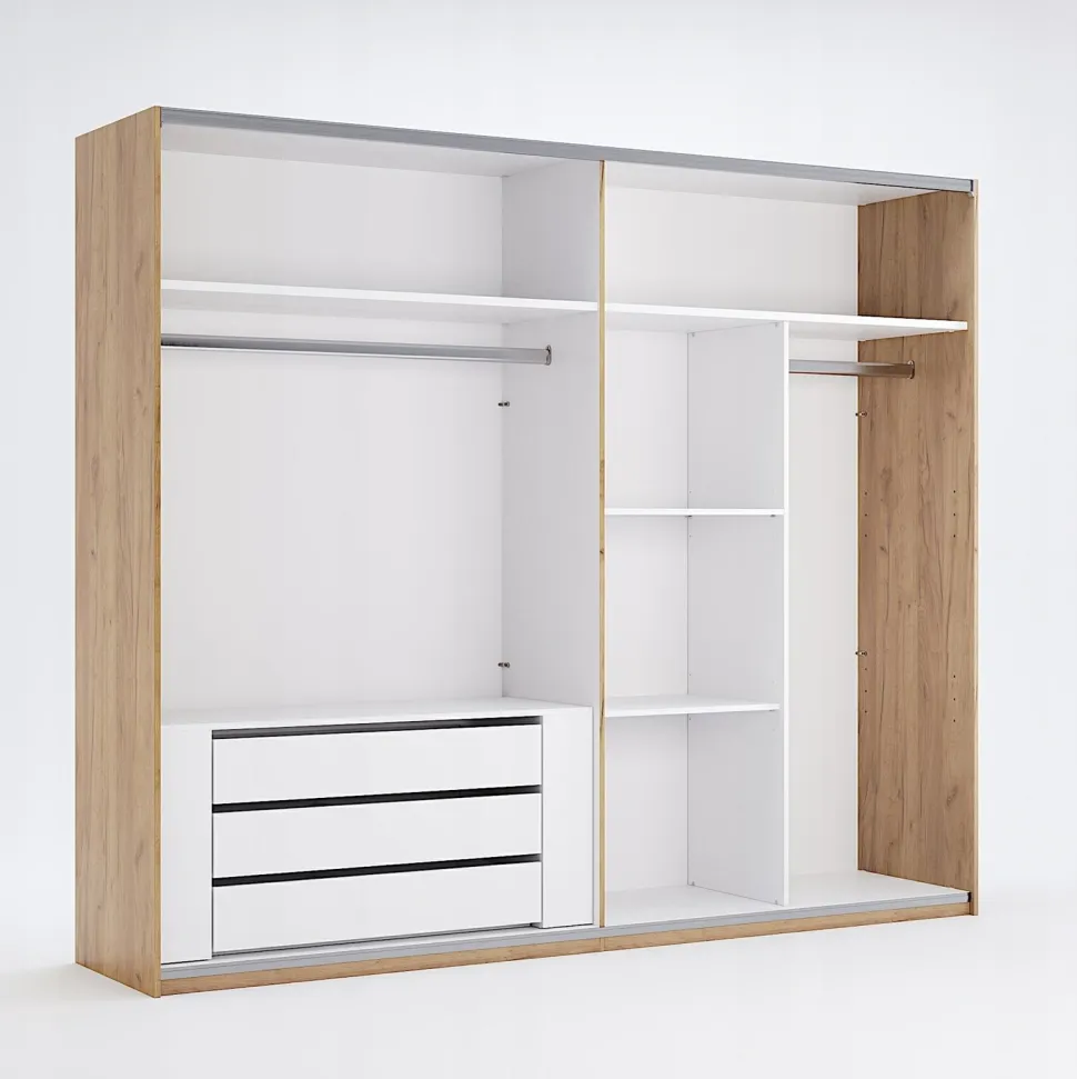 Komoda wewnętrzna 3 szuf do Szafy Tissa Przesuwnej 1,5m