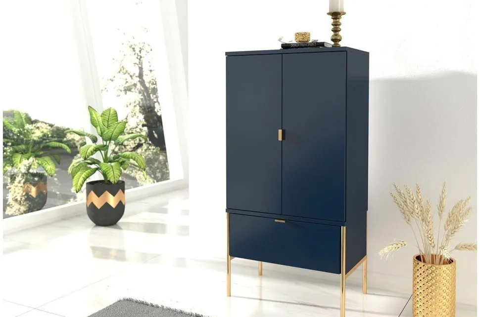 Komoda wysoka Polka Navy Blue