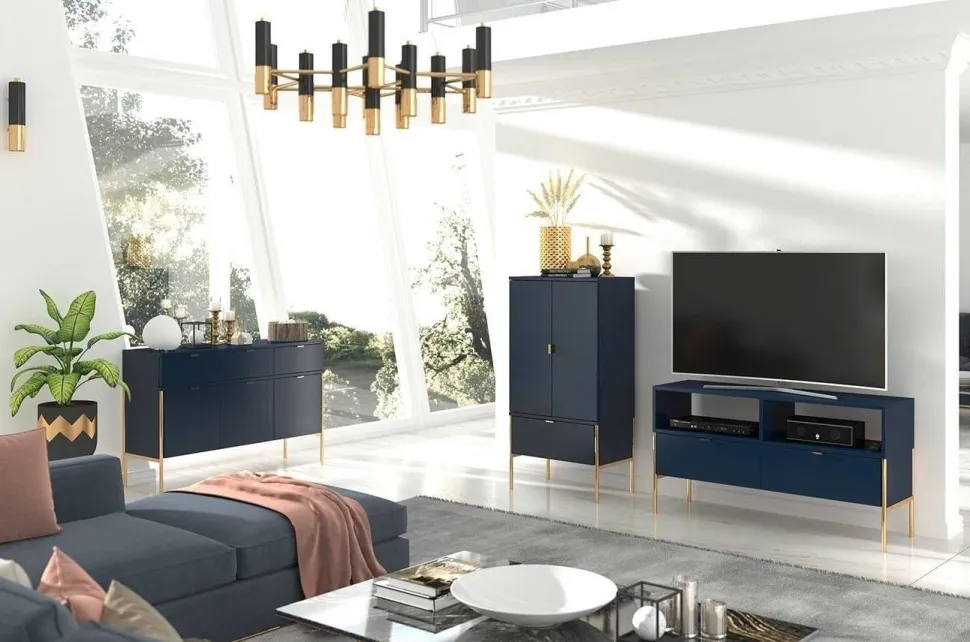 Komoda wysoka Polka Navy Blue